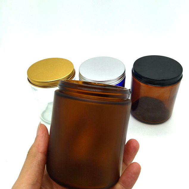 250ml 8oz Empty Amber Scent Decorative Candle Glass Jars With Lids and Boxes