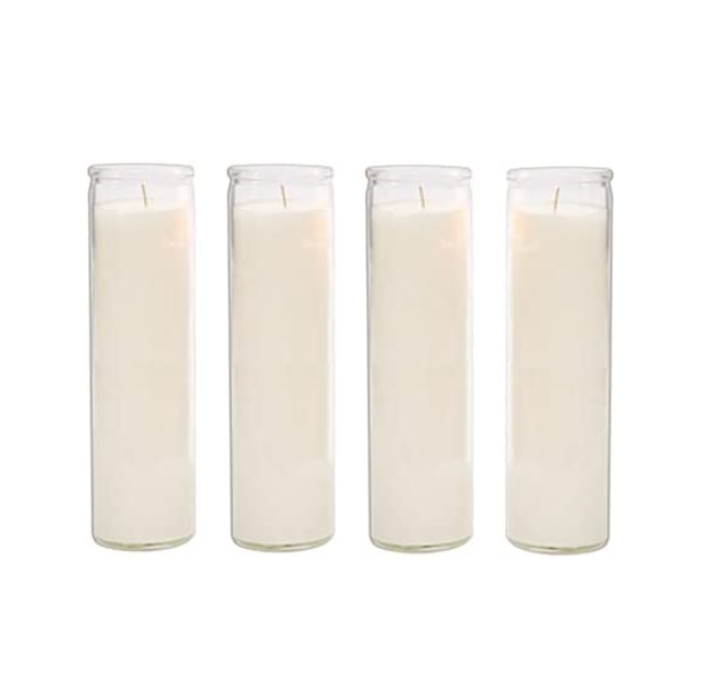 Custom Tall Clear Classic Candle Holder Cylinder Glass Prayer Votive Religious Candle Jar for Wedding House Decoration Glass Jar Glass Bottle