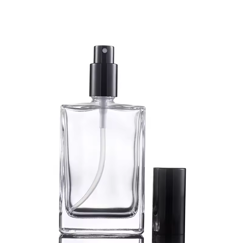 Luxury 20ml 30ml 50ml 100ml Flat Square Perfume Glass Bottle Black