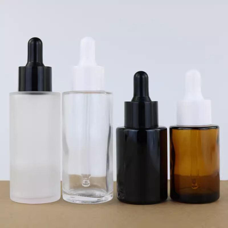 Custom Logo Color 30ml Glass Serum Bottle White Dropper Bottle Glass Jar Glass Bottle