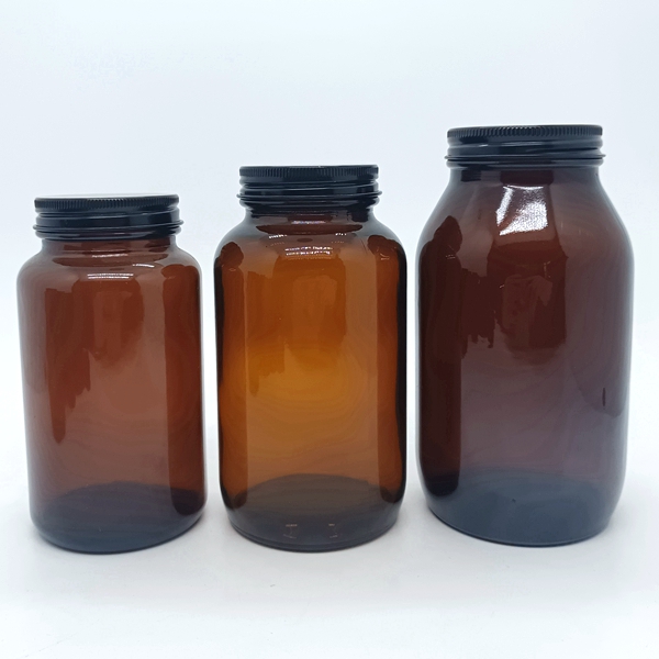High Grade Medical Amber Capsule Glass Medicine Bottles Amber Empty Wide Mouth Bottles Packaging