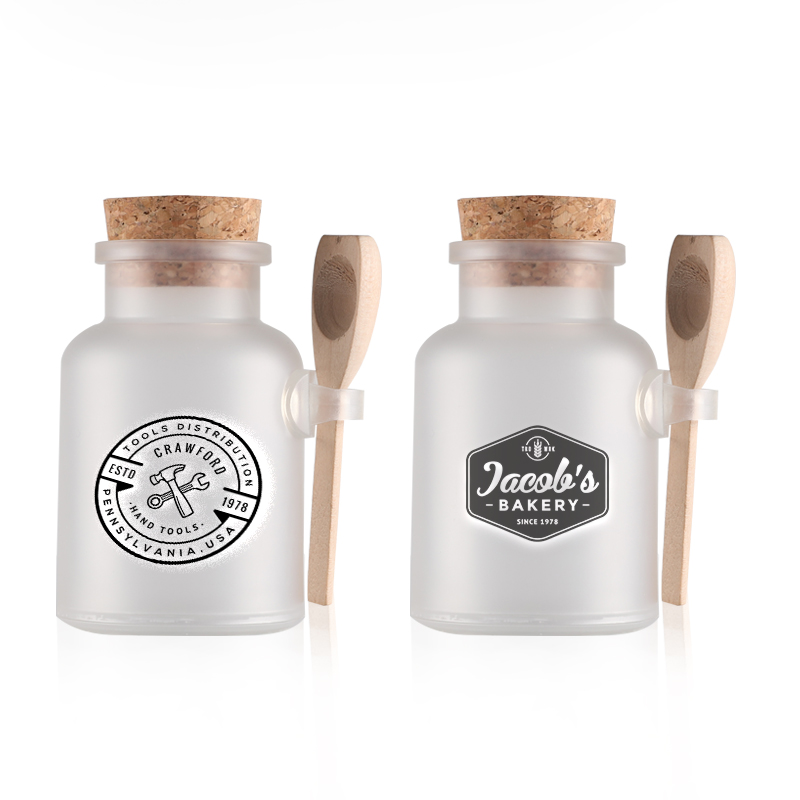 Empty Frosted Plastic 100g/ml 200g/ml 300g/ml ABS Bath Salt Cosmetic Jar/bottle/container Skin Care Packaging With Wooden Spoon