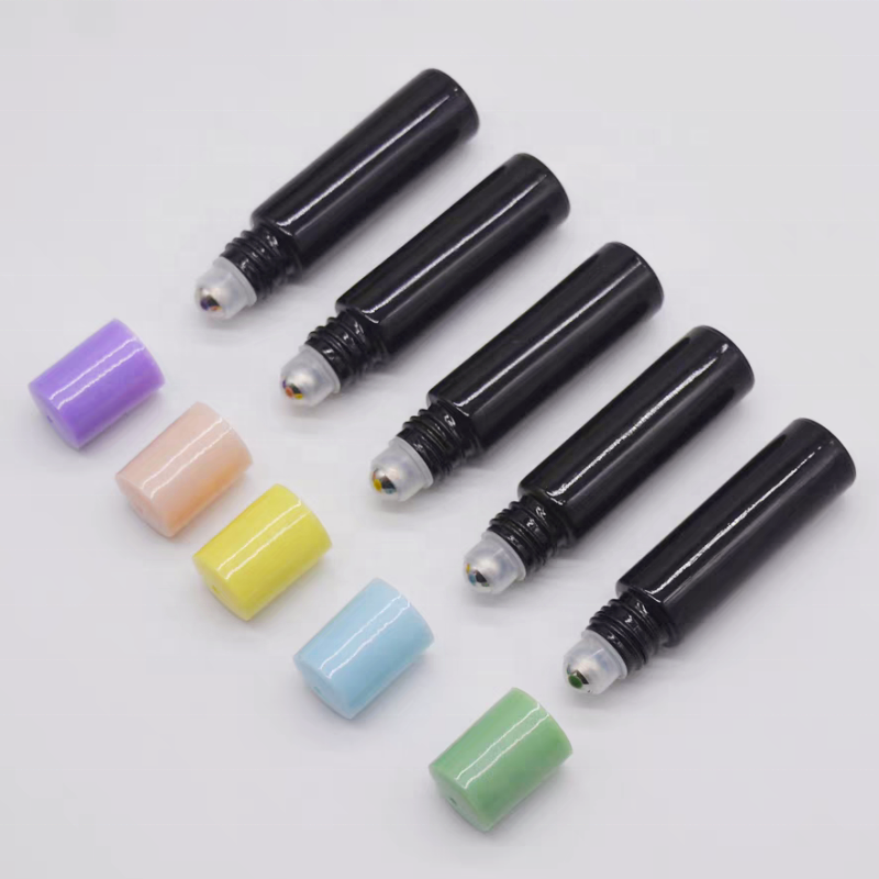 Factory Supply Matte Black Glass 3ml 4ml 6ml 10ml 15ml Roll on Bottles for Cosmetic Use
