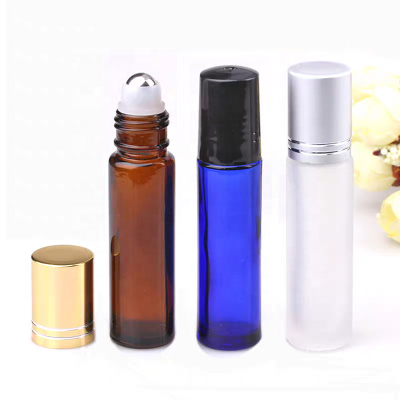 10ml Amber Glass Roll on Bottle with Stainless Roller