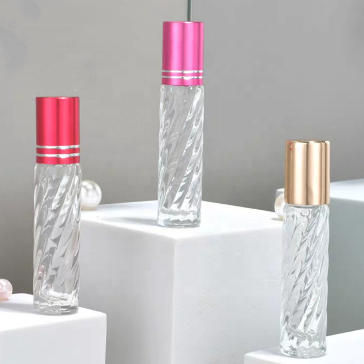 Wholesale 10ml Essential Oil Portable Massage Glass Roll on Cosmetic Perfume Bottle with Glass Roller Ball