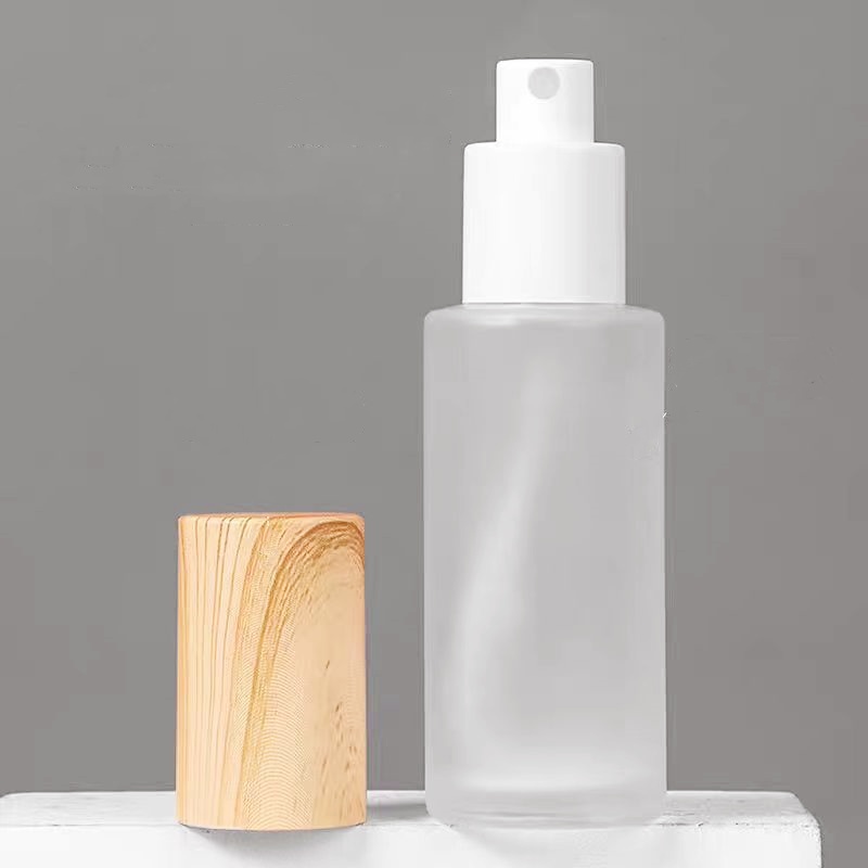 Luxury15ml 20ml 30ml 50m 80ml 100ml Recyclable Frosted Matte Spray Bottles Airless Pump Lotion Bottles Skin Care With Lid