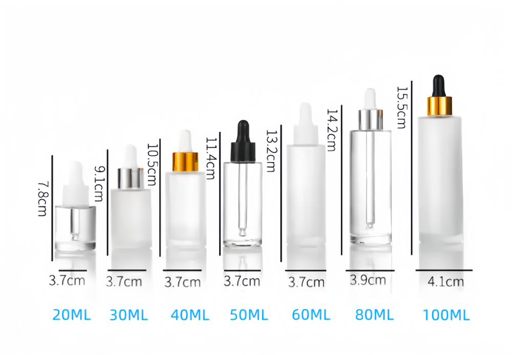 Wholesale Oil Dropper Bottle 5ml 15ml 30ml 40ml 50ml Flat Shoulder Round Serum Glass Bottles With Dropper Cap and Glass Pipette