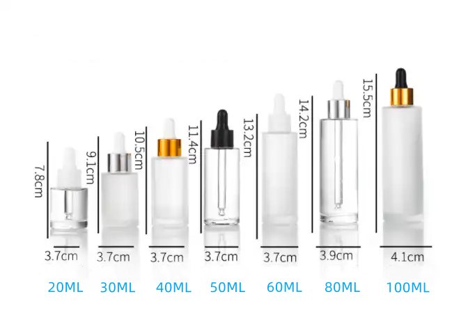 Heavy Bottom 1oz Clear Glass Dropper Bottle Thick Wall 30ml 50ml Skincare Serum Mascara Eye Drops Wigs Cosmetic Toner Pump
