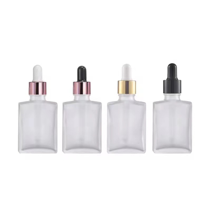 Luxury Essential Oil Square Glass Dropper Bottles for Cosmetic With Dropper