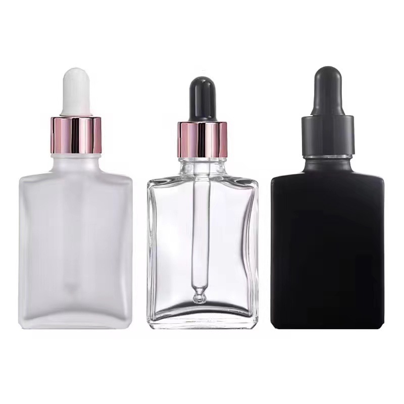 Luxury Essential Oil Square Glass Dropper Bottles for Cosmetic With Dropper