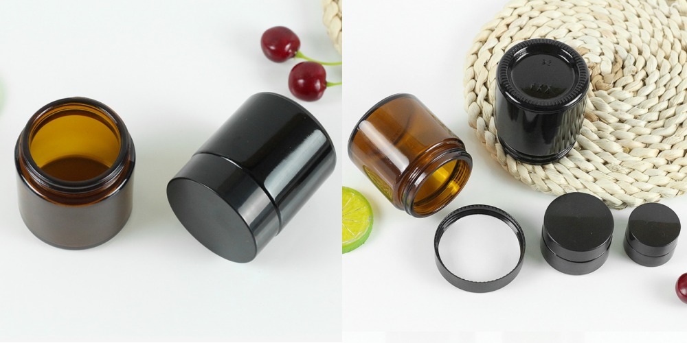 Amber Glass Jars Collection 5g 10g 15g 20g 30g 50g for Cosmetic Face Eye Cream & Medicine Ointment