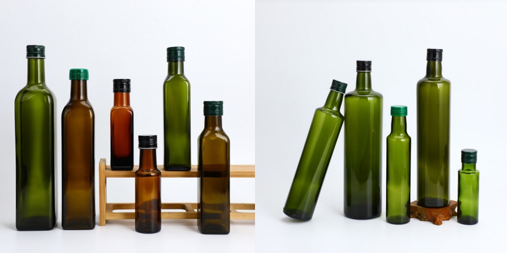 Premium Glass Bottles Container for Olive Oil, Cooking Olive Oil Glass Bottles